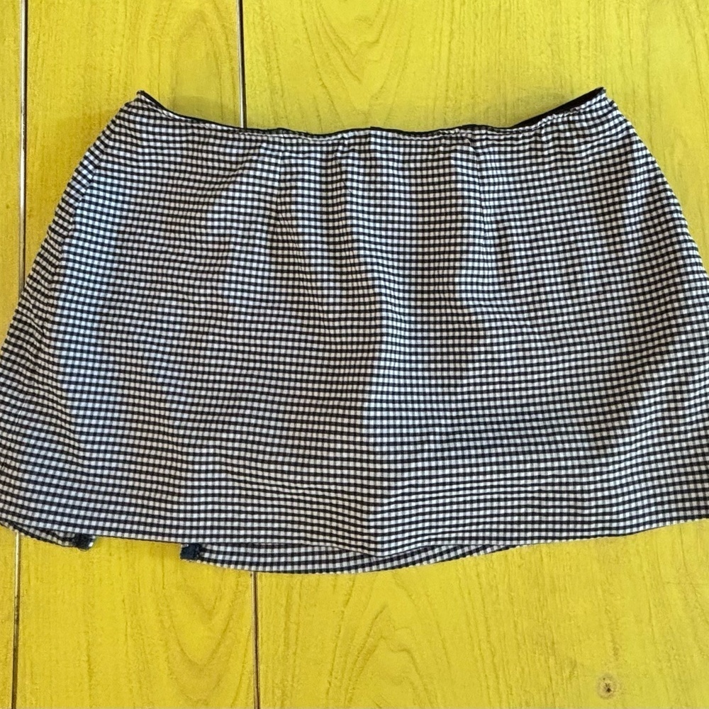vintage skirt check gingham print with shorts underneath